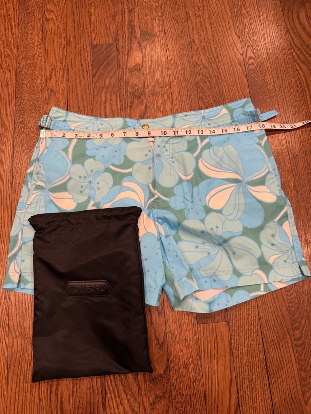 Tom Ford Blue & Mint Floral Swim Trunks